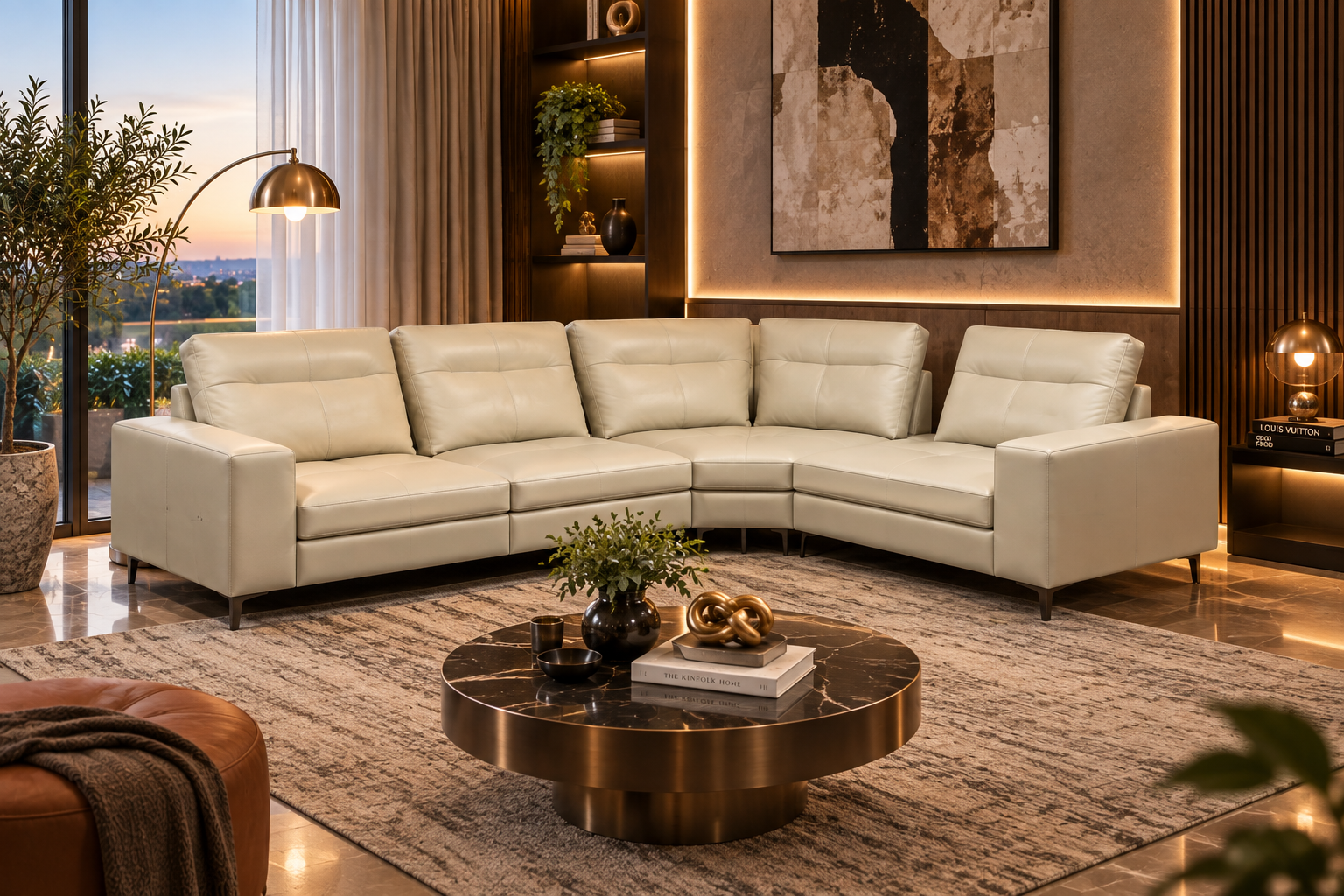 L-03 Roma Curved Architectural Sofa Set - Sofa Lusso Bangalore