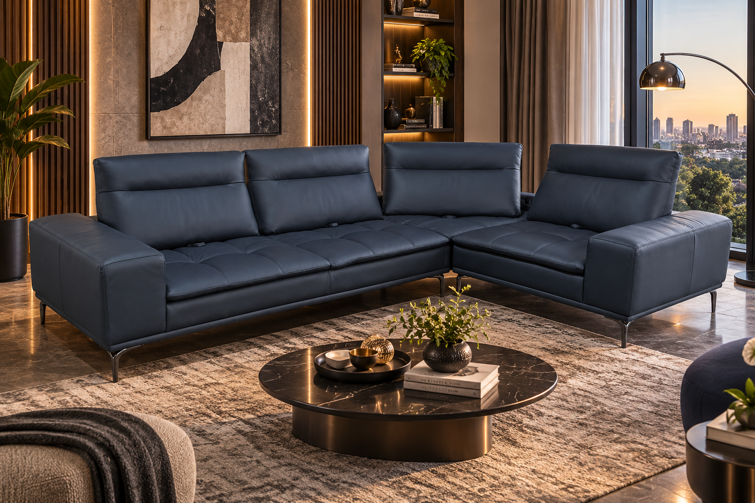 L-04 Bellagio Brass-Plinth Formal Suite - Sofa Lusso Bangalore