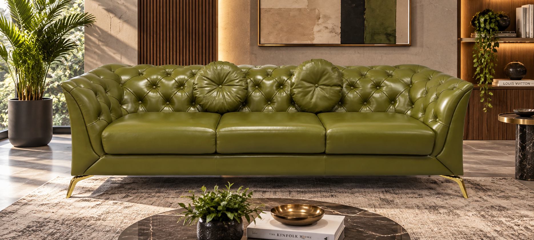 L-16 Bellagio Brass-Plinth Formal Suite - Sofa Lusso Bangalore